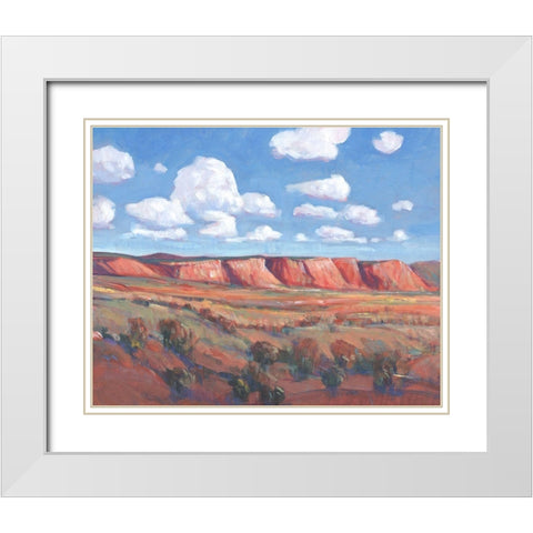 Distant Mesa II White Modern Wood Framed Art Print with Double Matting by OToole, Tim