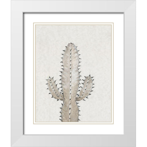 Cactus Study I White Modern Wood Framed Art Print with Double Matting by OToole, Tim