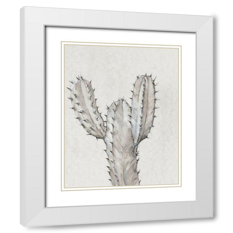 Cactus Study II White Modern Wood Framed Art Print with Double Matting by OToole, Tim