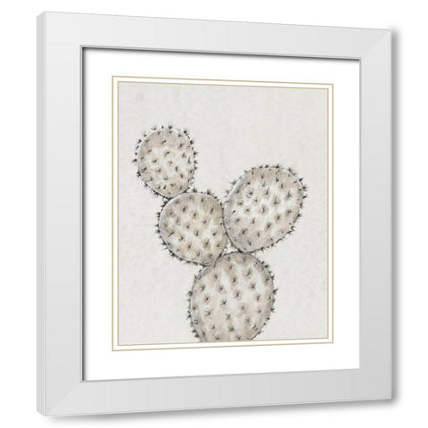 Cactus Study IV White Modern Wood Framed Art Print with Double Matting by OToole, Tim