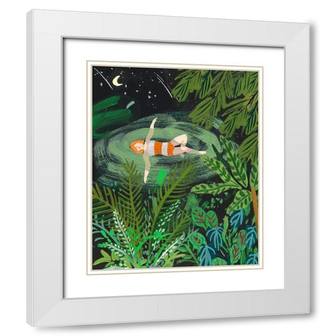 Lost in the Garden I White Modern Wood Framed Art Print with Double Matting by Wang, Melissa