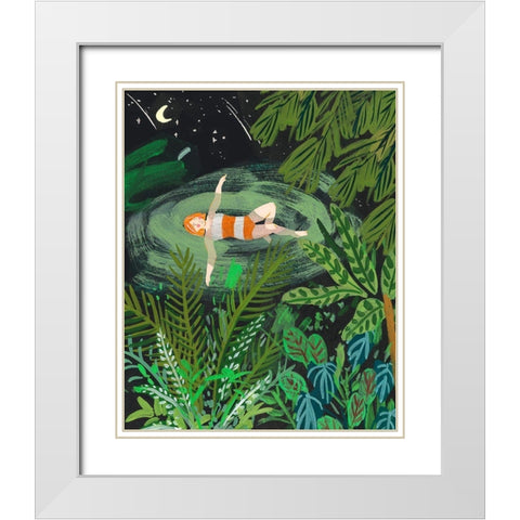 Lost in the Garden I White Modern Wood Framed Art Print with Double Matting by Wang, Melissa