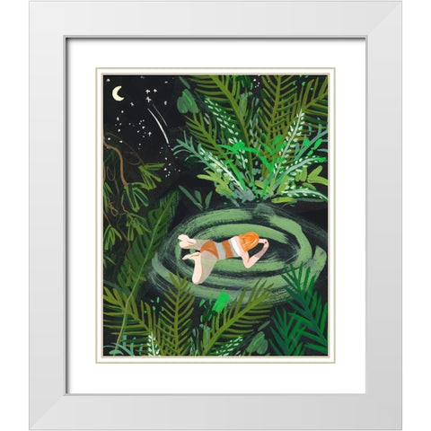 Lost in the Garden II White Modern Wood Framed Art Print with Double Matting by Wang, Melissa