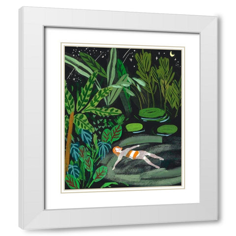 Lost in the Garden III White Modern Wood Framed Art Print with Double Matting by Wang, Melissa