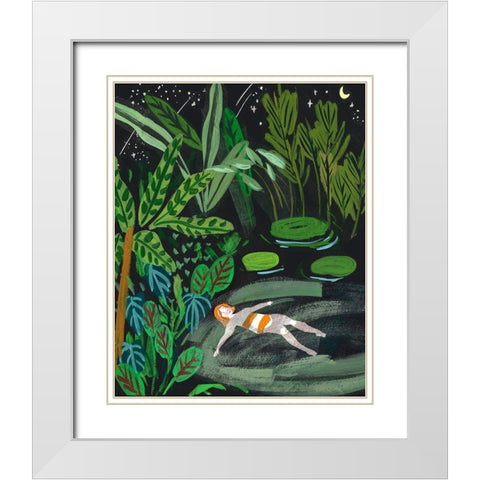 Lost in the Garden III White Modern Wood Framed Art Print with Double Matting by Wang, Melissa