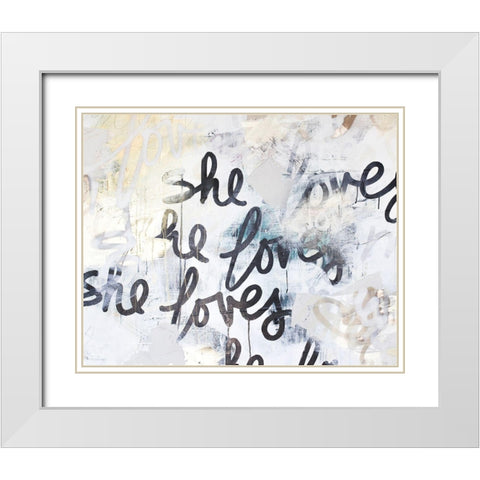 Crazy Love I White Modern Wood Framed Art Print with Double Matting by Youngstrom, Kent