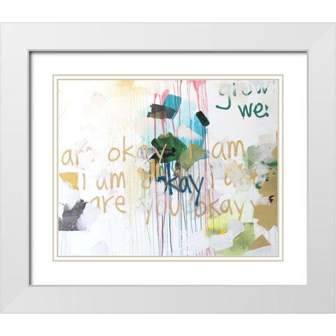 Im Okay I White Modern Wood Framed Art Print with Double Matting by Youngstrom, Kent