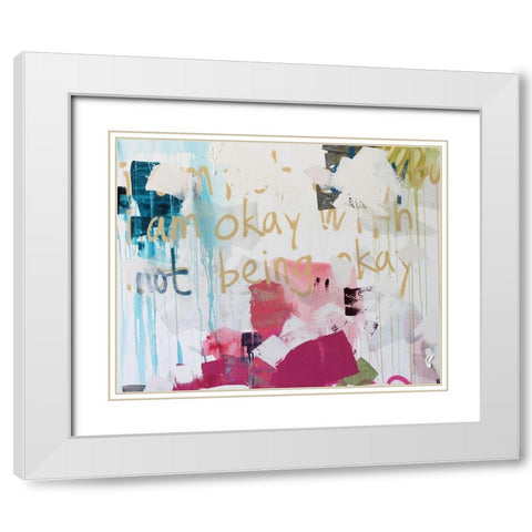 Im Okay II White Modern Wood Framed Art Print with Double Matting by Youngstrom, Kent