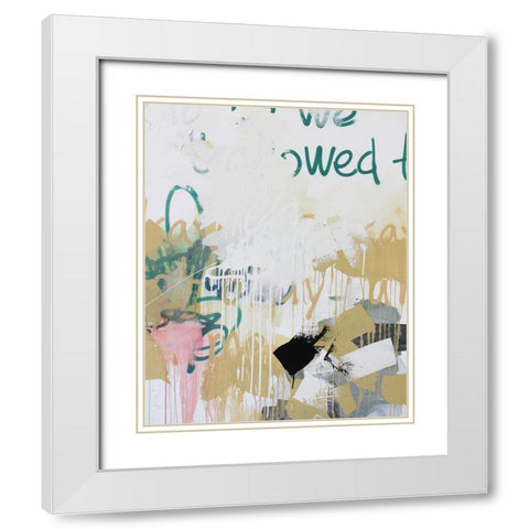 Im Okay IV White Modern Wood Framed Art Print with Double Matting by Youngstrom, Kent
