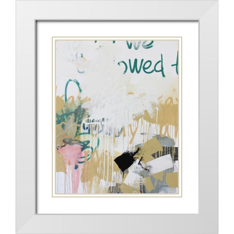 Im Okay IV White Modern Wood Framed Art Print with Double Matting by Youngstrom, Kent