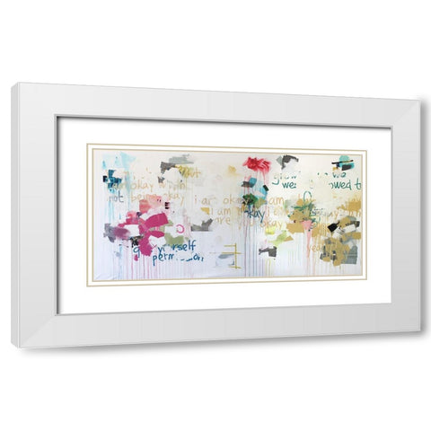Im Okay V White Modern Wood Framed Art Print with Double Matting by Youngstrom, Kent
