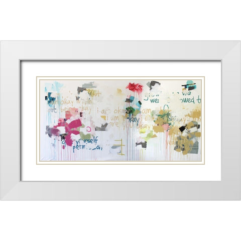 Im Okay V White Modern Wood Framed Art Print with Double Matting by Youngstrom, Kent