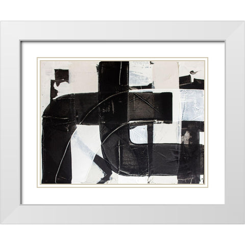 Racetrack Diptych I White Modern Wood Framed Art Print with Double Matting by Youngstrom, Kent