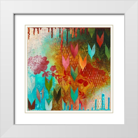 Cheerful I White Modern Wood Framed Art Print with Double Matting by Robinson, Heather