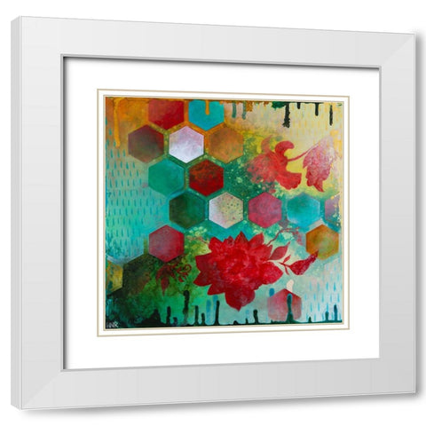 Cheerful III White Modern Wood Framed Art Print with Double Matting by Robinson, Heather