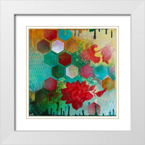 Cheerful III White Modern Wood Framed Art Print with Double Matting by Robinson, Heather