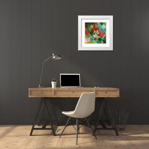 Cheerful IV White Modern Wood Framed Art Print with Double Matting by Robinson, Heather