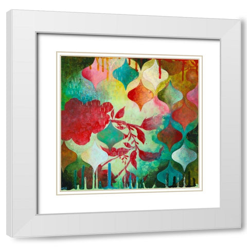 Cheerful V White Modern Wood Framed Art Print with Double Matting by Robinson, Heather