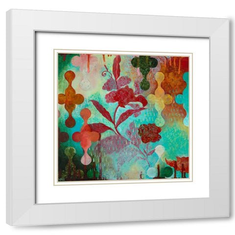 Cheerful VI White Modern Wood Framed Art Print with Double Matting by Robinson, Heather