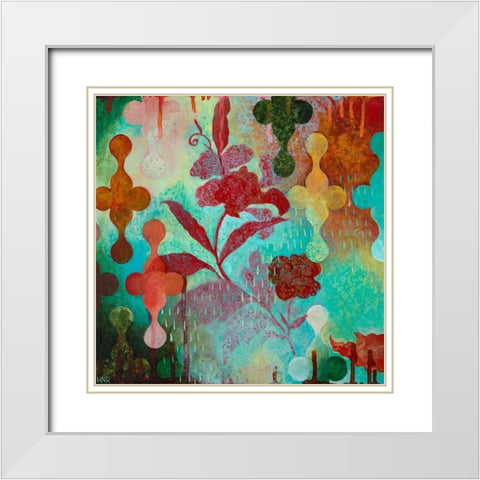 Cheerful VI White Modern Wood Framed Art Print with Double Matting by Robinson, Heather