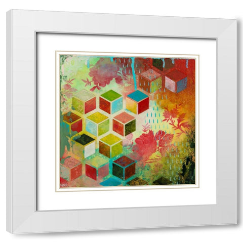 Cheerful VIII White Modern Wood Framed Art Print with Double Matting by Robinson, Heather