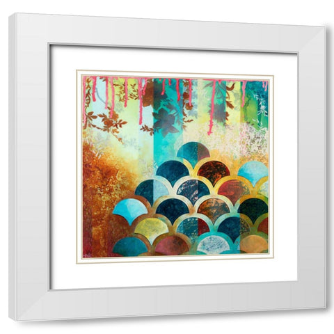 Cheerful IX White Modern Wood Framed Art Print with Double Matting by Robinson, Heather