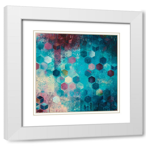 Shimmery II White Modern Wood Framed Art Print with Double Matting by Robinson, Heather