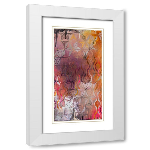 Asanoha I White Modern Wood Framed Art Print with Double Matting by Robinson, Heather