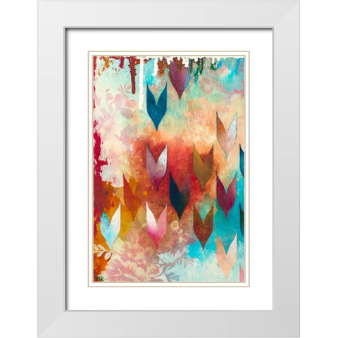 Dewy I White Modern Wood Framed Art Print with Double Matting by Robinson, Heather