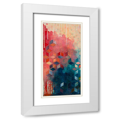 Split Asanoha I White Modern Wood Framed Art Print with Double Matting by Robinson, Heather