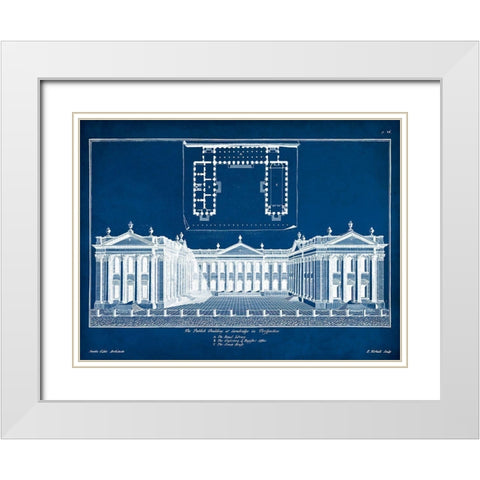 Custom Cambridge in Perspective on Blue White Modern Wood Framed Art Print with Double Matting by Gibbs, James