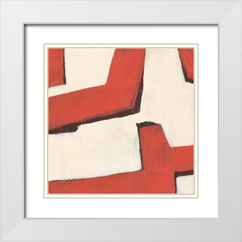 Red Thread II White Modern Wood Framed Art Print with Double Matting by Warren, Annie