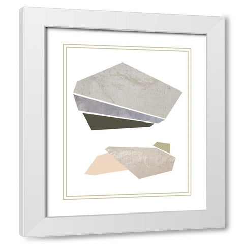 Slab Sections I White Modern Wood Framed Art Print with Double Matting by Green, Jacob