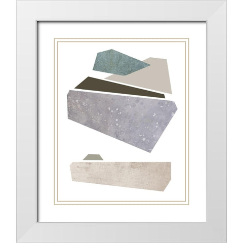 Slab Sections III White Modern Wood Framed Art Print with Double Matting by Green, Jacob