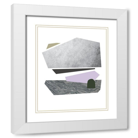 Slab Sections IV White Modern Wood Framed Art Print with Double Matting by Green, Jacob