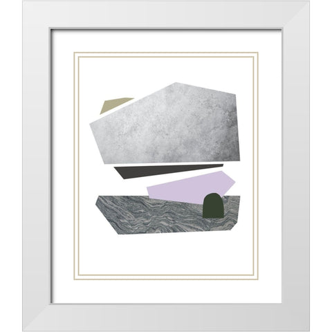 Slab Sections IV White Modern Wood Framed Art Print with Double Matting by Green, Jacob