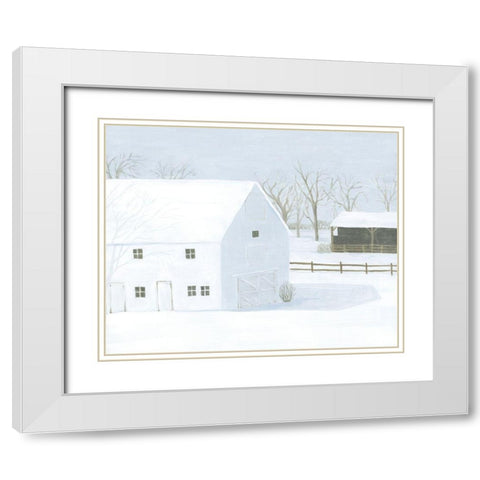 Whiteout Farm I White Modern Wood Framed Art Print with Double Matting by Popp, Grace