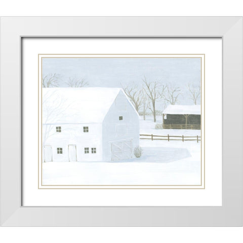 Whiteout Farm I White Modern Wood Framed Art Print with Double Matting by Popp, Grace