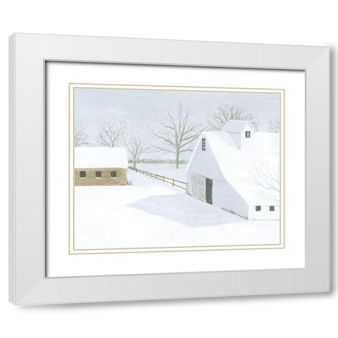 Whiteout Farm II White Modern Wood Framed Art Print with Double Matting by Popp, Grace