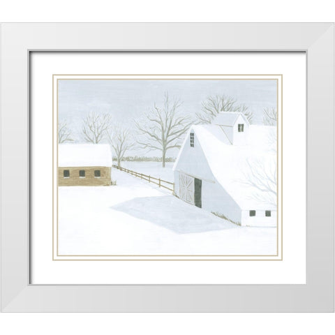 Whiteout Farm II White Modern Wood Framed Art Print with Double Matting by Popp, Grace