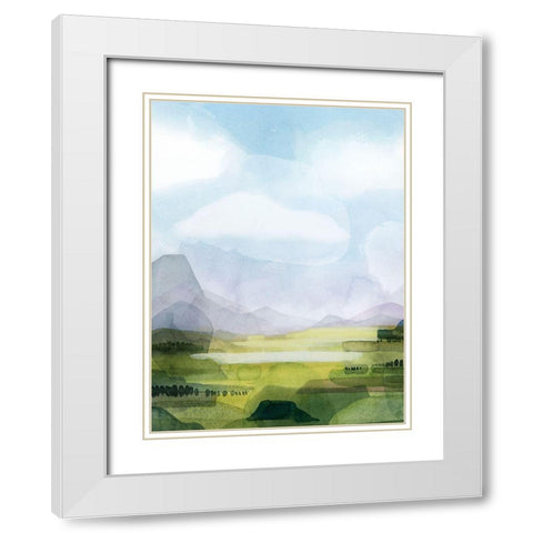 Verdant Vale I White Modern Wood Framed Art Print with Double Matting by Popp, Grace