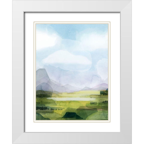 Verdant Vale I White Modern Wood Framed Art Print with Double Matting by Popp, Grace