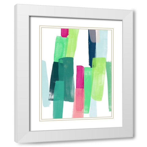 Paper Chase IV White Modern Wood Framed Art Print with Double Matting by Vess, June Erica