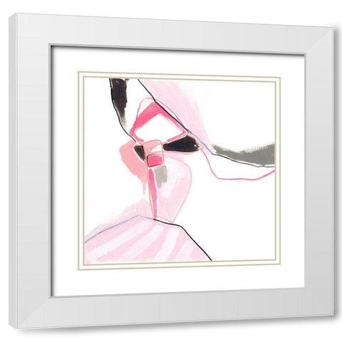 Salon Rouge II White Modern Wood Framed Art Print with Double Matting by Vess, June Erica