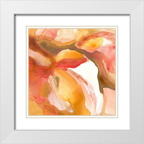 Sunset Marble III White Modern Wood Framed Art Print with Double Matting by Vess, June Erica