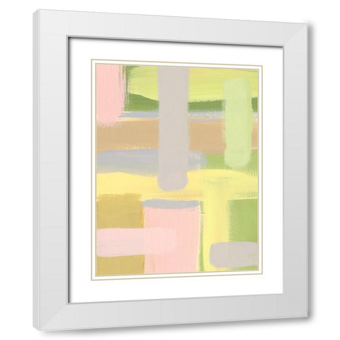 Subdued Blocks I White Modern Wood Framed Art Print with Double Matting by Moore, Regina