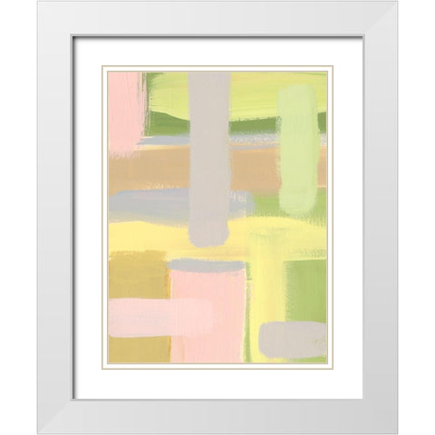 Subdued Blocks I White Modern Wood Framed Art Print with Double Matting by Moore, Regina
