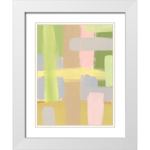 Subdued Blocks IV White Modern Wood Framed Art Print with Double Matting by Moore, Regina
