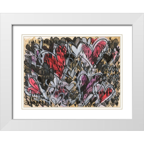 Watermelon Heart White Modern Wood Framed Art Print with Double Matting by Arbel, Lori