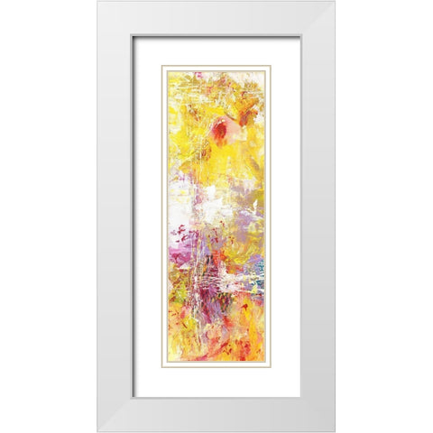 Yellow Abstract I White Modern Wood Framed Art Print with Double Matting by Arbel, Lori